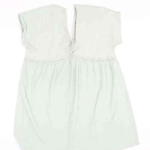ASOS Womens Green Polyester Shift Size 16 V-Neck Pullover - Lace Trim