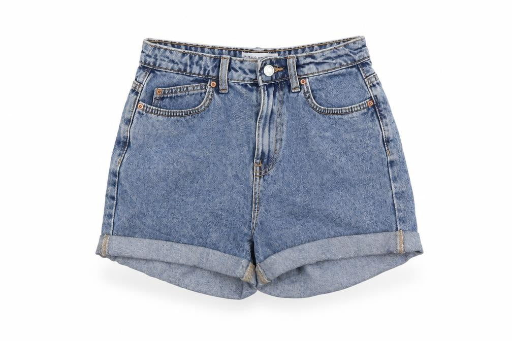 Denim & Co. Womens Blue Cotton Boyfriend Shorts Size 6 L3 in Regular Button