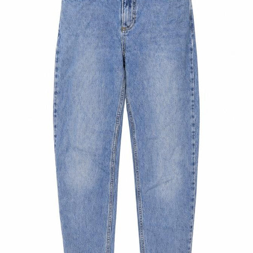 Miss Selfridge Womens Blue Cotton Tapered Jeans Size 4 L27 in Regular Button