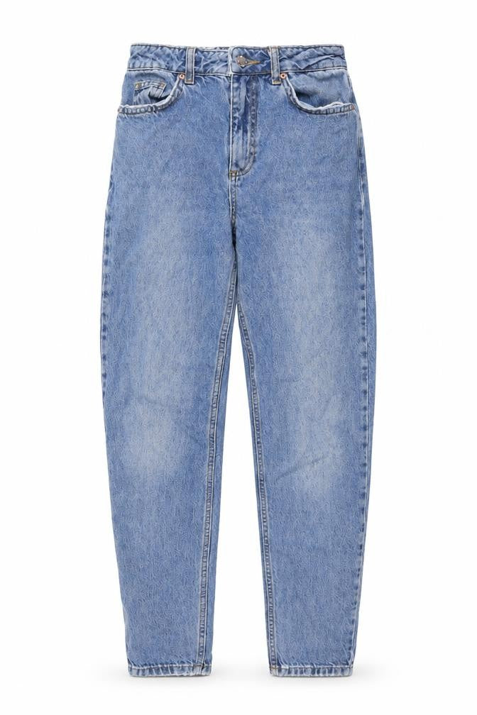 Miss Selfridge Womens Blue Cotton Tapered Jeans Size 4 L27 in Regular Button