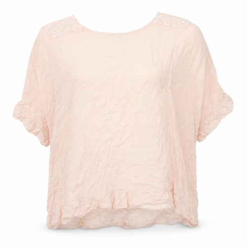 New Collection Womens Pink Cotton Tunic Blouse Size L Scoop Neck