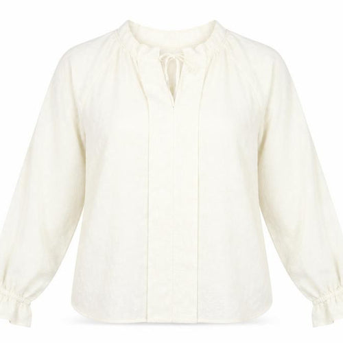 Marks and Spencer Womens Ivory Animal Print Polyester Basic Blouse Size 16 Scoop Neck - Leopard Print Tie Neck