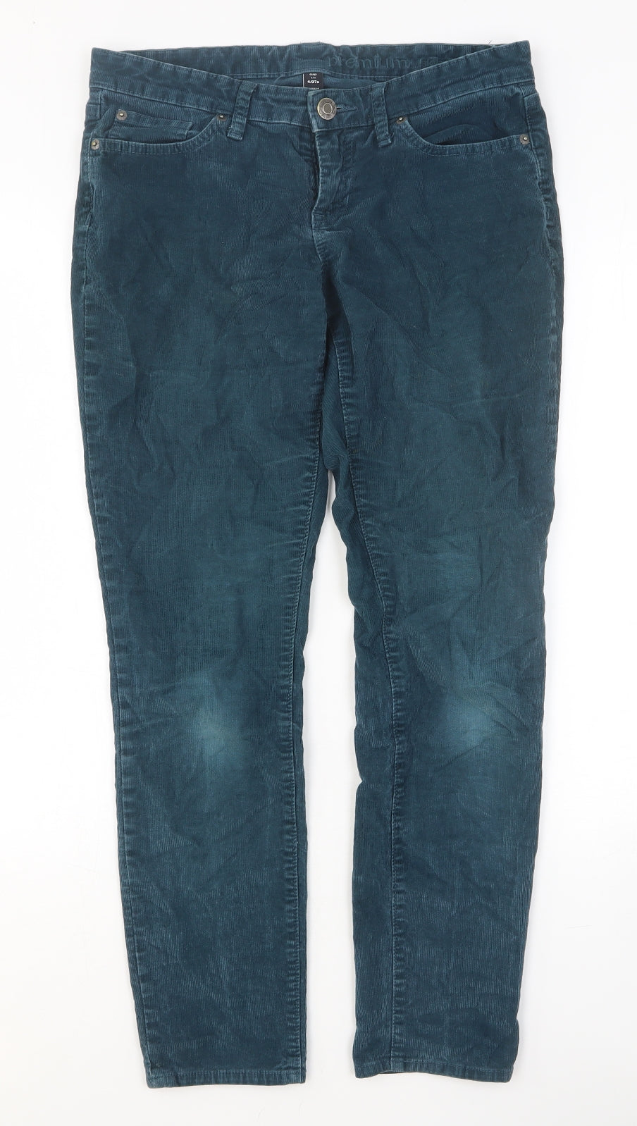 Gap Womens Green Cotton Trousers Size 27 in Slim Button