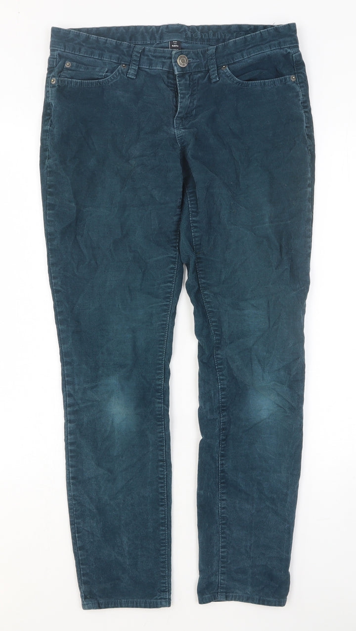 Gap Womens Green Cotton Trousers Size 27 in Slim Button