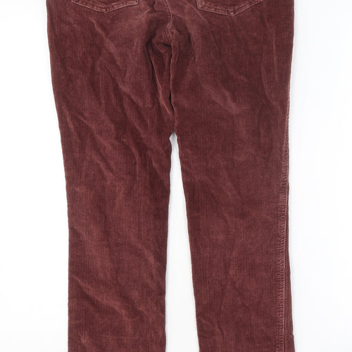 White Stuff Womens Red Cotton Trousers Size 10 Regular Button