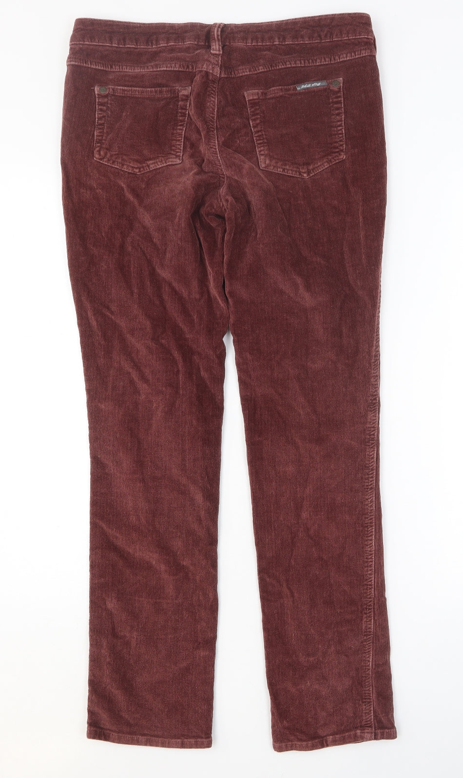 White Stuff Womens Red Cotton Trousers Size 10 Regular Button