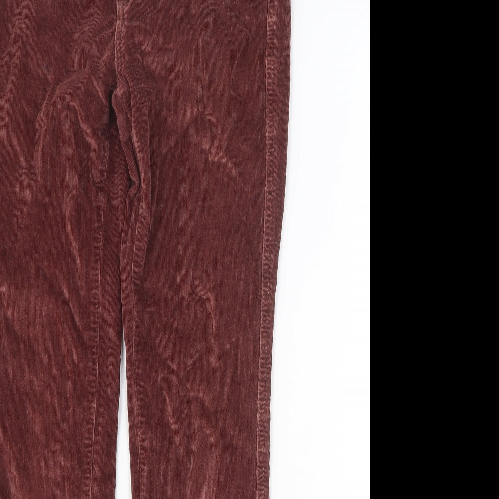 White Stuff Womens Red Cotton Trousers Size 10 Regular Button