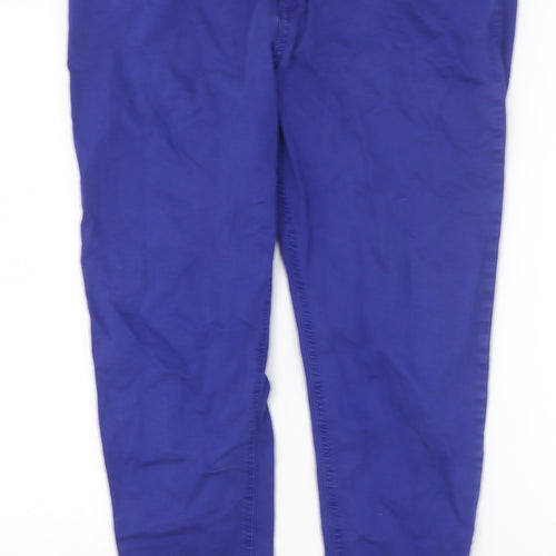 Marks and Spencer Womens Blue Cotton Skinny Jeans Size 18 Regular Button
