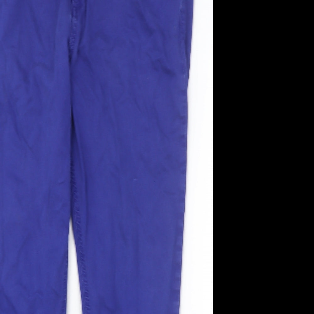 Marks and Spencer Womens Blue Cotton Skinny Jeans Size 18 Regular Button