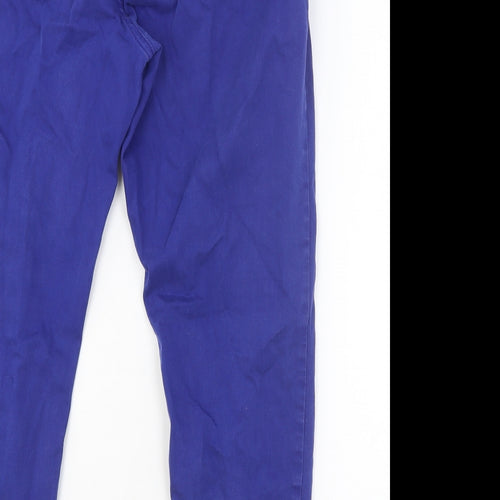 Marks and Spencer Womens Blue Cotton Skinny Jeans Size 18 Regular Button