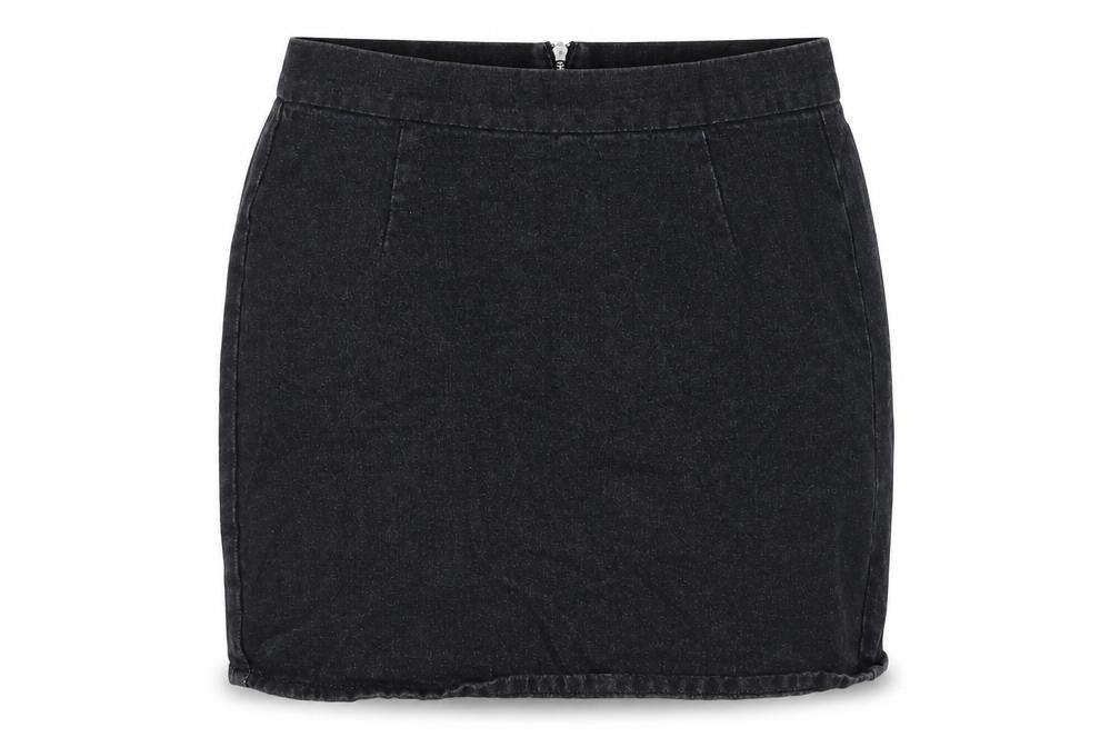 Denim & Co. Womens Black Cotton Straight & Pencil Skirt Size 8 Zip