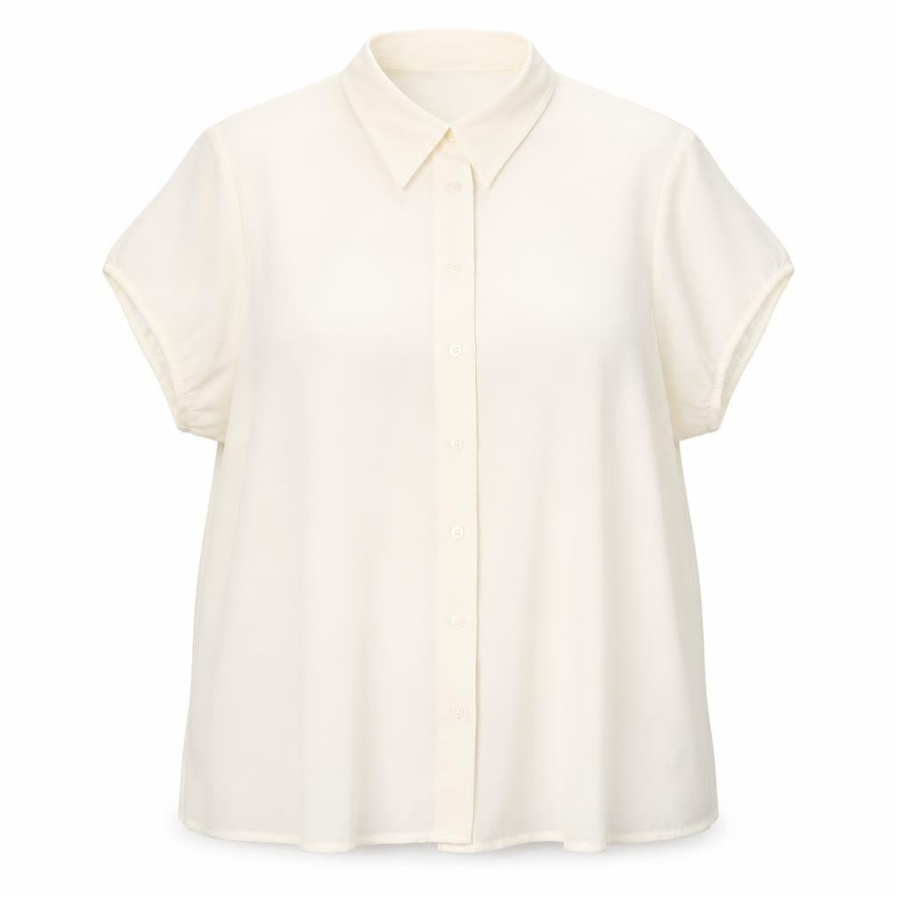 Essence Womens White Viscose Basic Button-Up Size 20 Collared