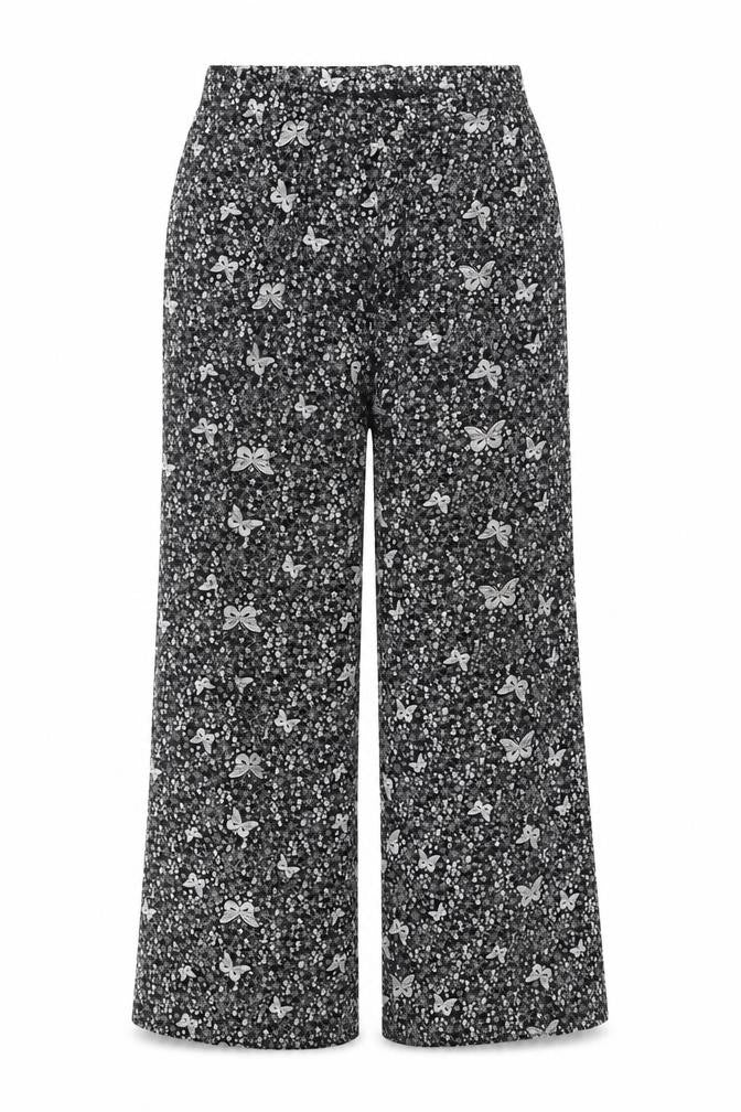Preworn Womens Black Geometric Viscose Trousers Size 29 Regular - Butterfly
