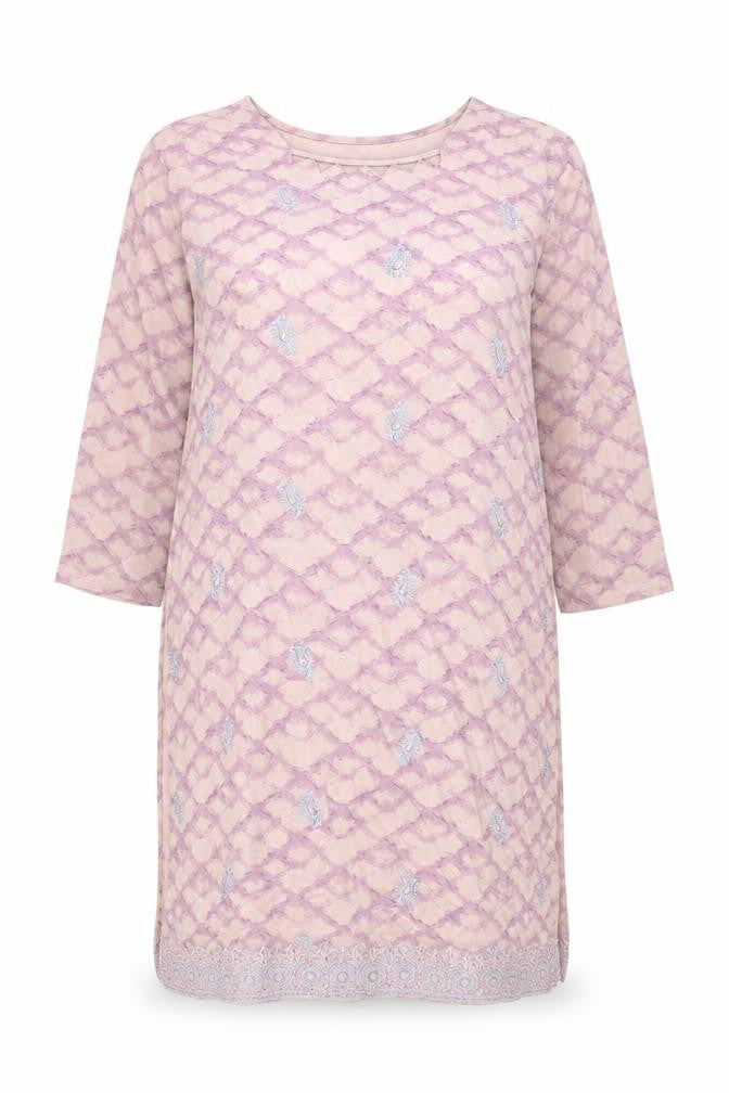 Womens Pink Geometric Polyester Shift One Size Square Neck Pullover