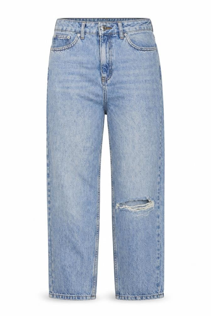 Topshop Womens Blue Cotton Straight Jeans Size 28 in Regular Zip