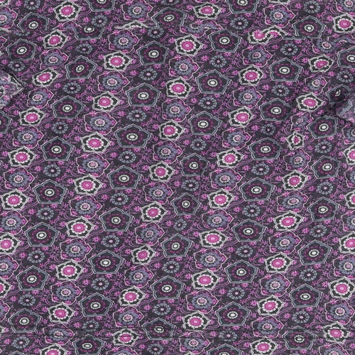 MANTARAY Womens Multicoloured Floral 100% Cotton Basic T-Shirt Size 16 Round Neck