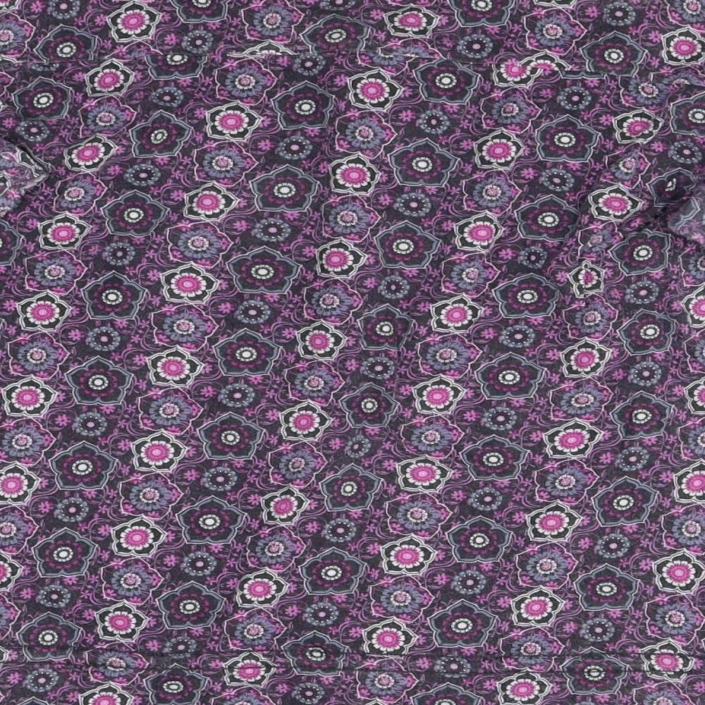 MANTARAY Womens Multicoloured Floral 100% Cotton Basic T-Shirt Size 16 Round Neck