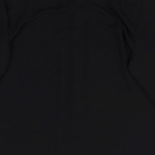 Wallis Womens Black Polyester Basic Button-Up Size 8 Collared - Embellished Neckline