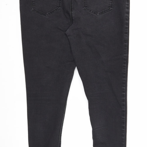 Nutmeg Womens Black Cotton Skinny Jeans Size 18 Regular Zip