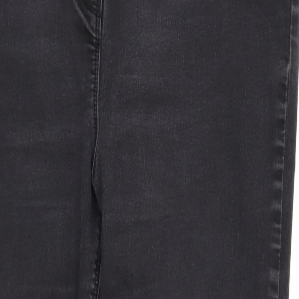 Nutmeg Womens Black Cotton Skinny Jeans Size 18 Regular Zip