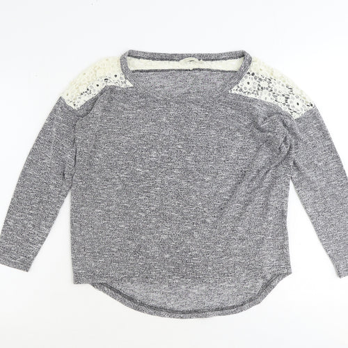 Ged London Womens Grey Round Neck Polyester Pullover Jumper Size S Pullover