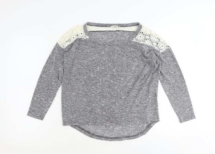 Ged London Womens Grey Round Neck Polyester Pullover Jumper Size S Pullover