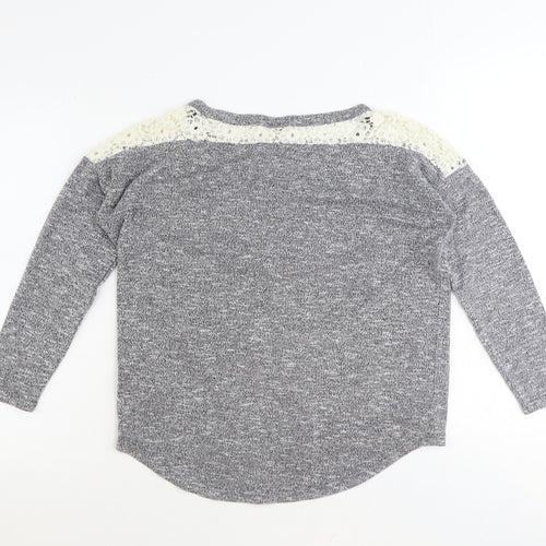 Ged London Womens Grey Round Neck Polyester Pullover Jumper Size S Pullover