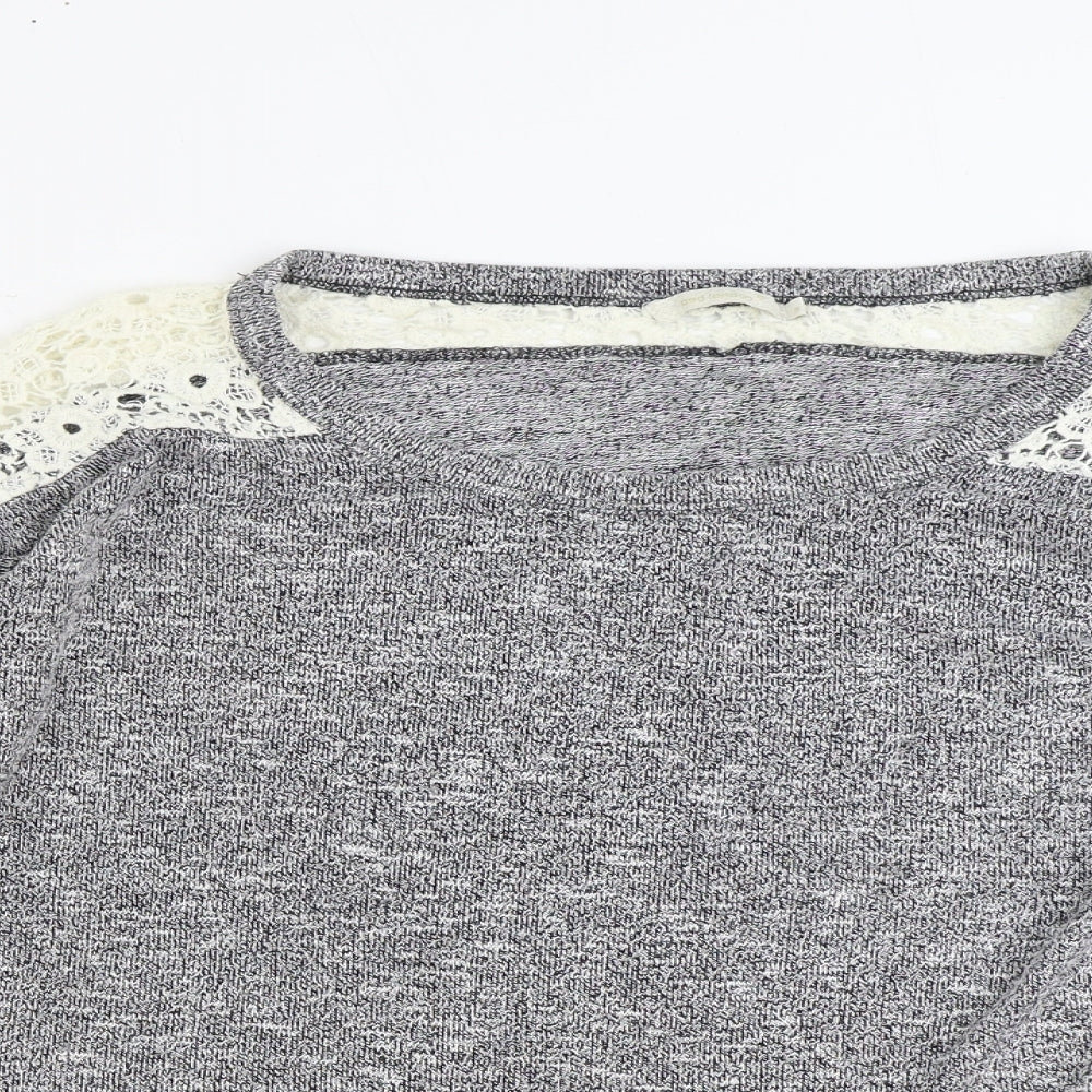Ged London Womens Grey Round Neck Polyester Pullover Jumper Size S Pullover