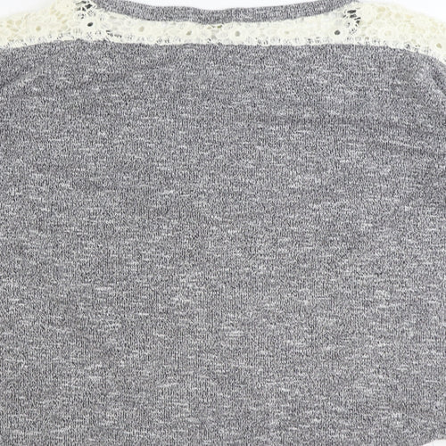 Ged London Womens Grey Round Neck Polyester Pullover Jumper Size S Pullover