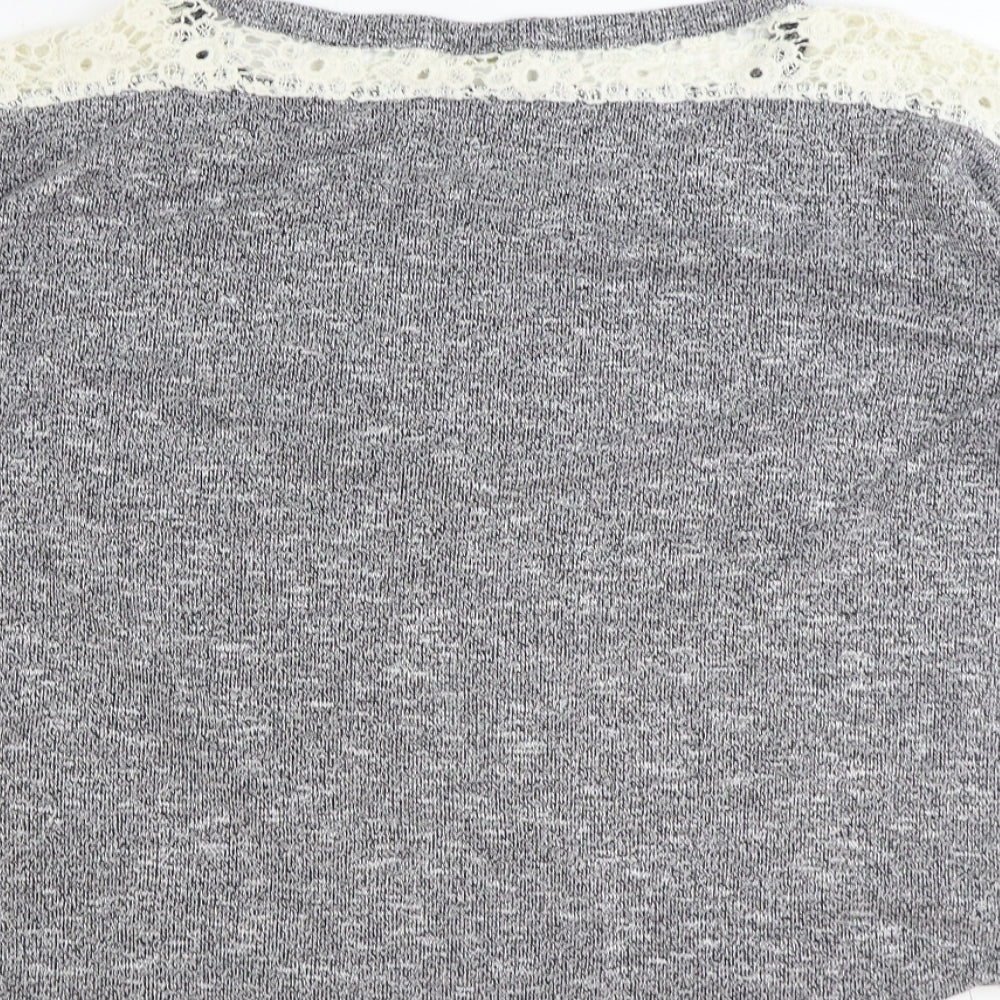 Ged London Womens Grey Round Neck Polyester Pullover Jumper Size S Pullover