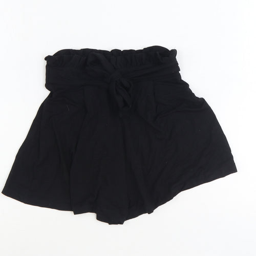 ASOS Womens Black Polyester Basic Shorts Size 6 Regular Tie - Belted