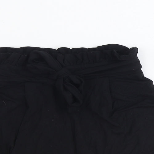ASOS Womens Black Polyester Basic Shorts Size 6 Regular Tie - Belted