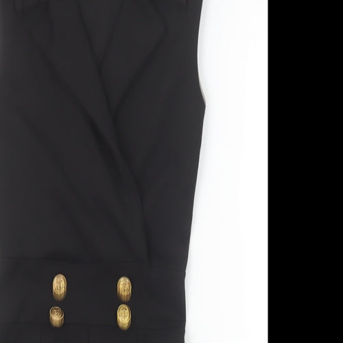 Quiz Womens Black Polyester Playsuit One-Piece Size 8 Pullover
