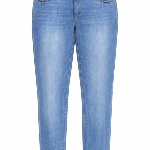 Denim & Co. Womens Blue Cotton Straight Jeans Size 12 Slim Zip