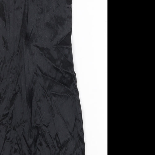 I.Q Trademark Womens Black Acetate Mini Size 8 Scoop Neck Zip