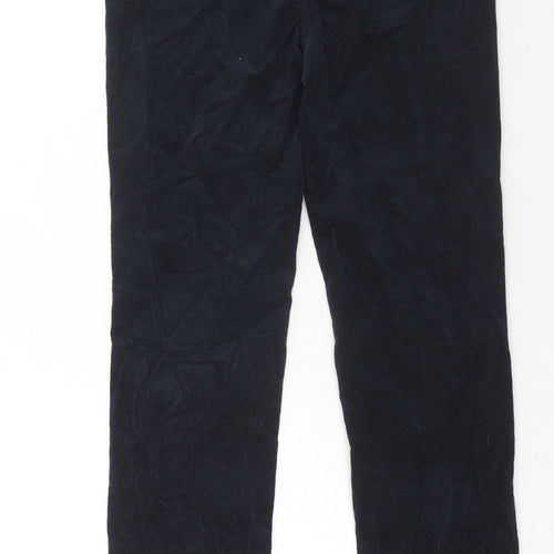 Marks and Spencer Womens Blue Cotton Trousers Size 10 Regular Zip
