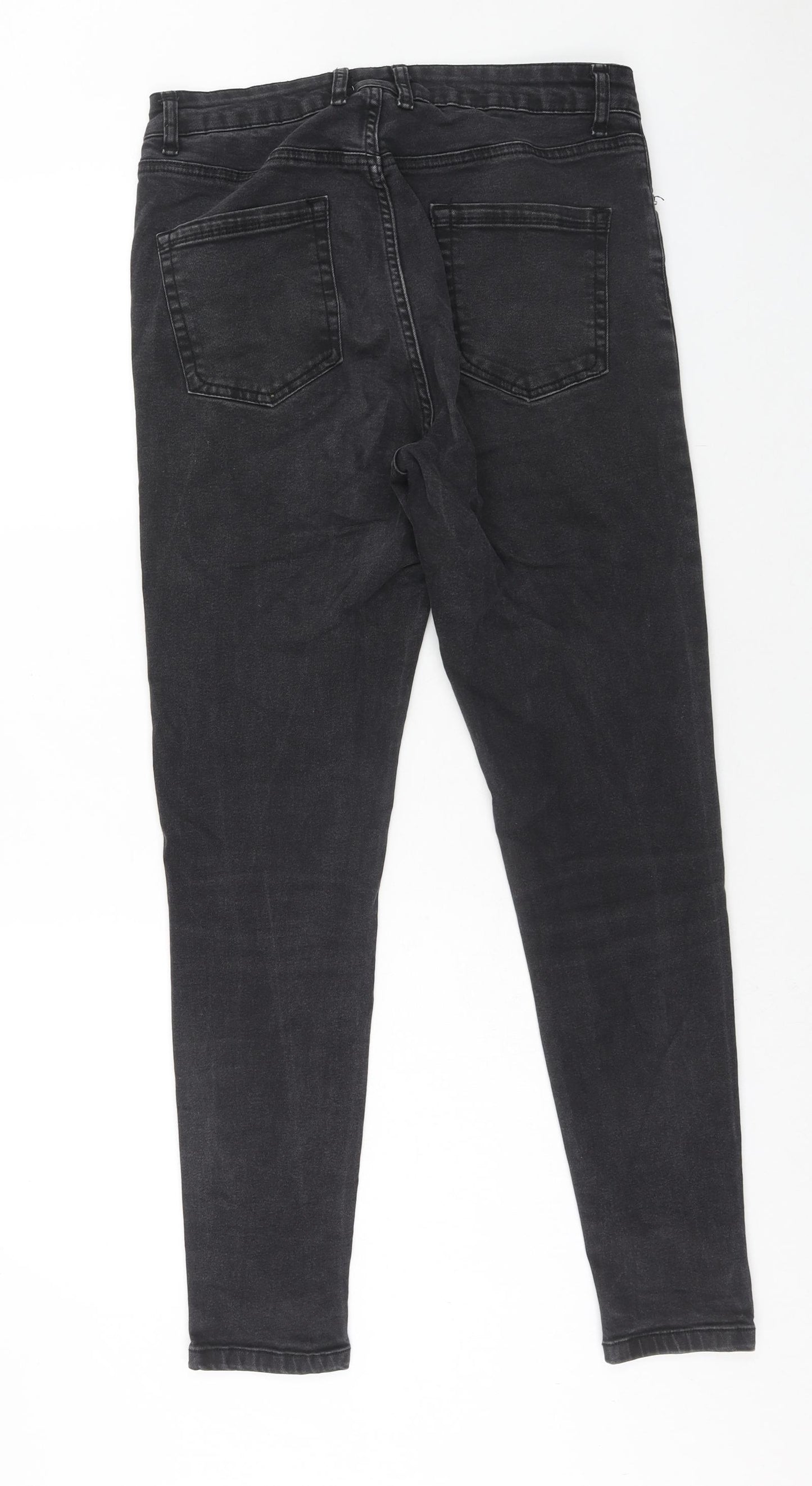Coast Womens Black Cotton Skinny Jeans Size 14 Regular Zip