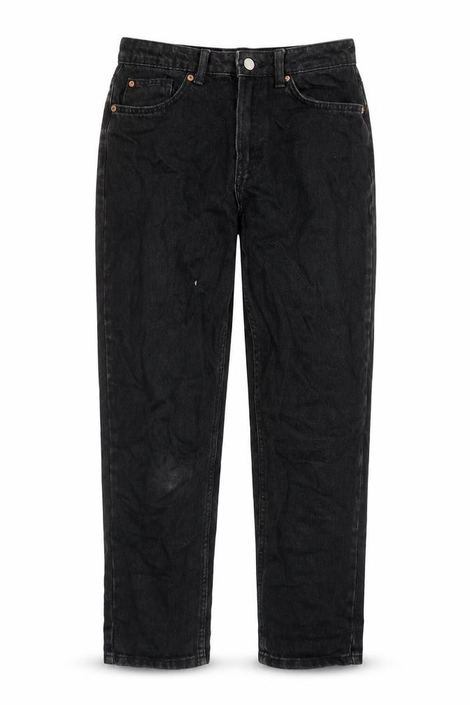 Denim & Co. Womens Black Cotton Straight Jeans Size 10 Regular Zip