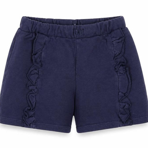 Marks and Spencer Girls Blue Cotton Sweat Shorts Size 5-6 Years Regular Drawstring