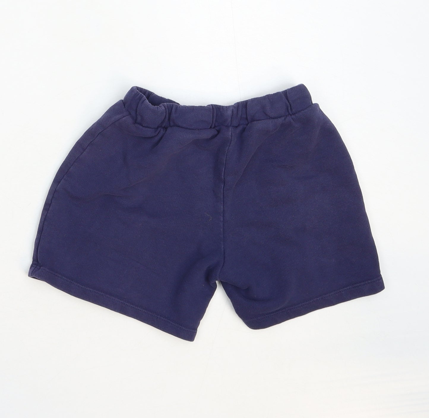 Marks and Spencer Girls Blue Cotton Sweat Shorts Size 5-6 Years Regular Drawstring