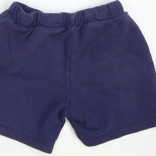 Marks and Spencer Girls Blue Cotton Sweat Shorts Size 5-6 Years Regular Drawstring