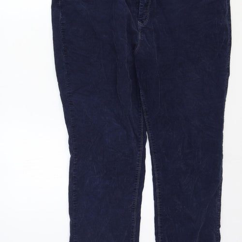 DASH Womens Blue Cotton Straight Jeans Size 16 Regular Zip