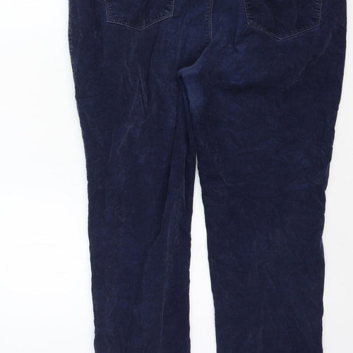 DASH Womens Blue Cotton Straight Jeans Size 16 Regular Zip