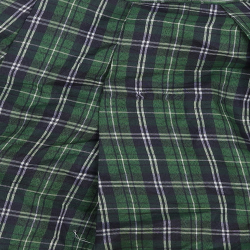 Boland Womens Green Plaid Polyester Pleated Skirt One Size Zip