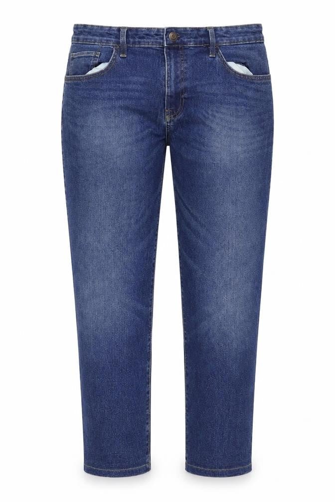 Easy Denim Womens Blue Cotton Straight Jeans Size 40 in Regular Zip