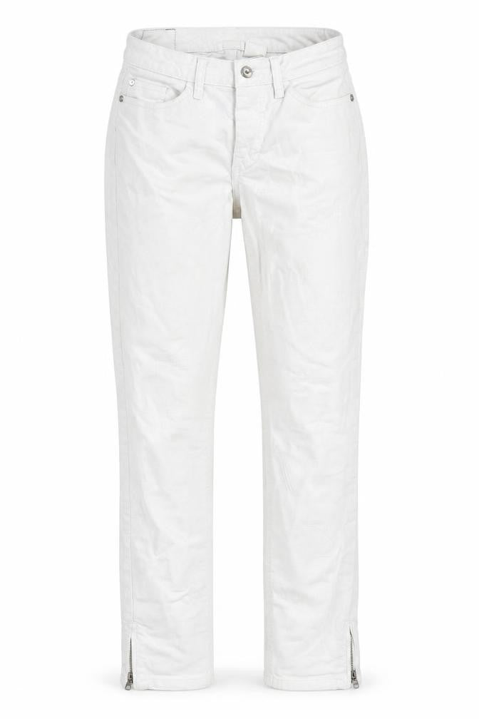 Body Flirt Womens White Cotton Straight Jeans Size 8 Regular Zip