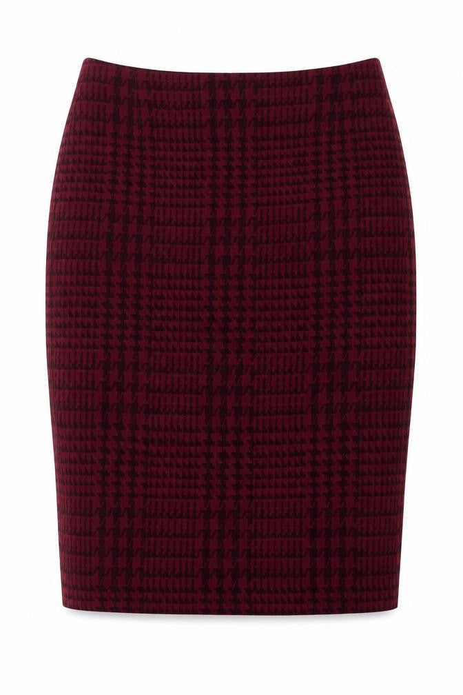 Planet Womens Red Geometric Viscose Straight & Pencil Skirt Size 10 Zip