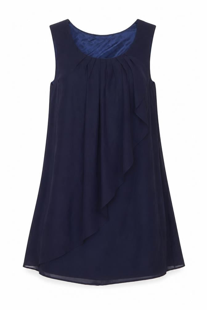 Angel Eye Womens Blue Polyester A-Line Size M Scoop Neck Zip - Size M-L