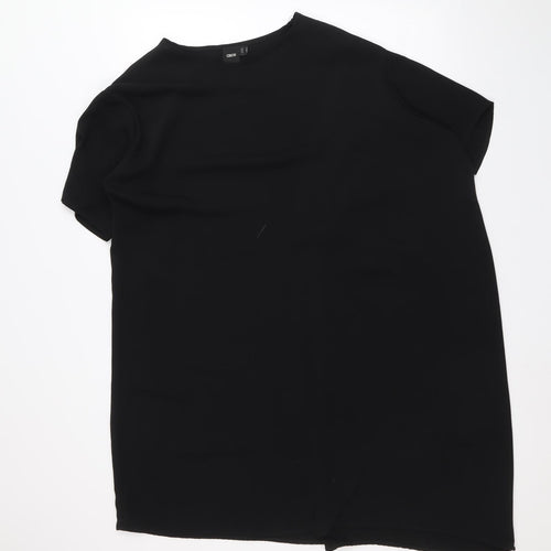 ASOS Womens Black Polyester T-Shirt Dress Size 10 Round Neck Pullover