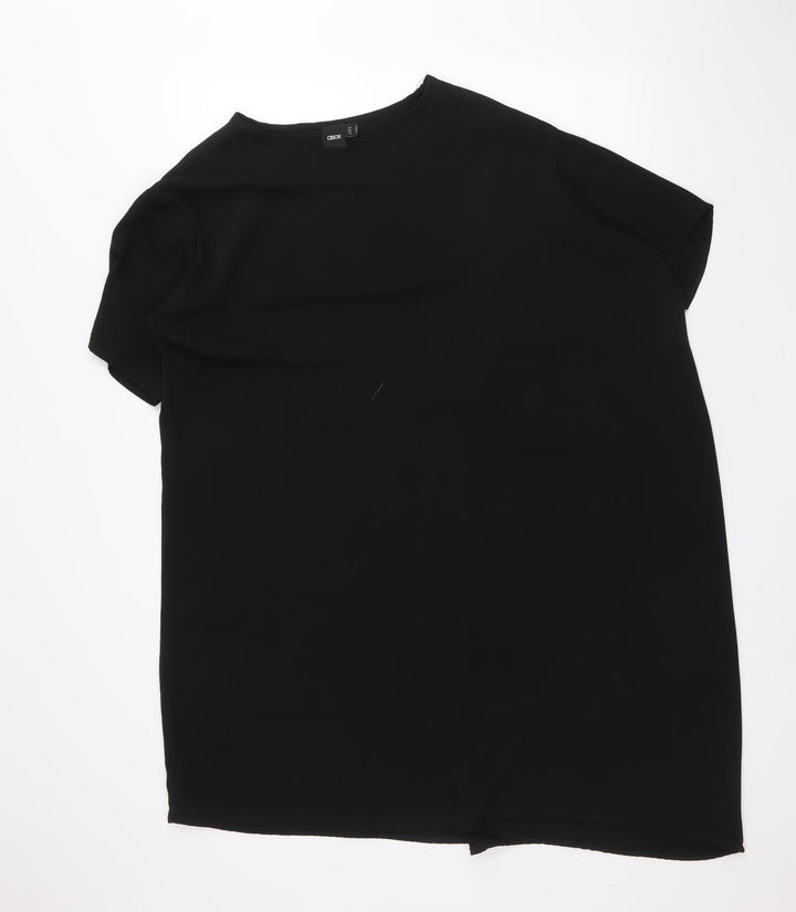 ASOS Womens Black Polyester T-Shirt Dress Size 10 Round Neck Pullover